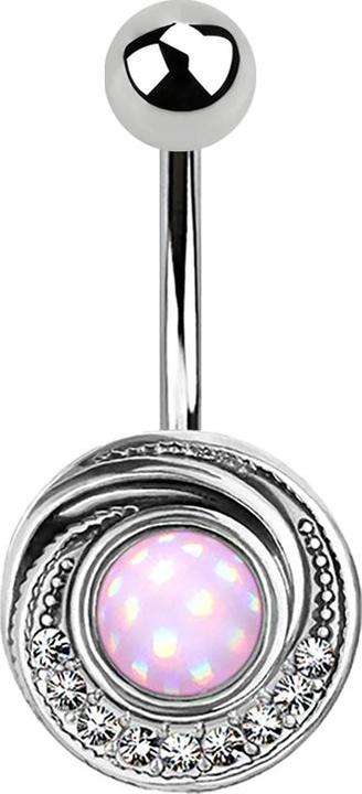 Immagine prodotto Star Piercing Banana argento con cristalli e pietre epossidiche rosa (Ottone, Acciaio chirurgico 316L)
