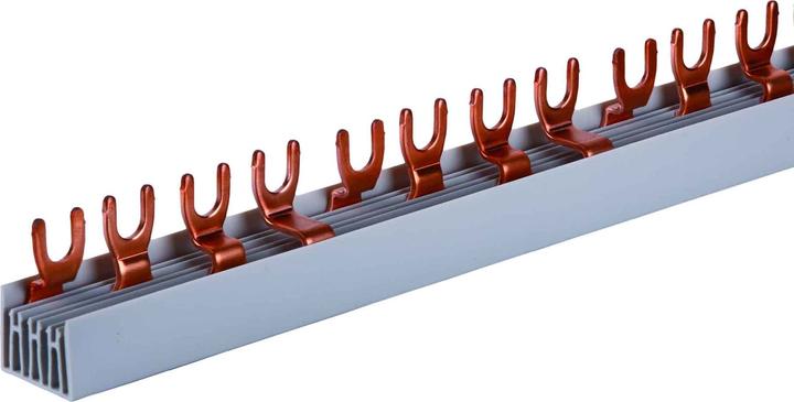 Actual product image Pollmann Phase busbar 4+N 17.8mm 1000mm 16qmm 80A fork insulated for devices with N conductor