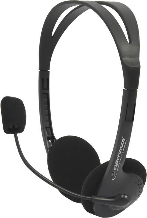 Produktbild Esperanza EH102 Kopfhörer & Headset Kabelgebunden Kopfband Anrufe/Musik Schwarz (Kabelgebunden)
