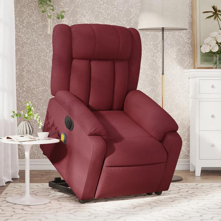 Immagine prodotto VidaXL Poltrona massaggiante con ausilio stand-up poltrona TV elettrica tessuto rosso vino