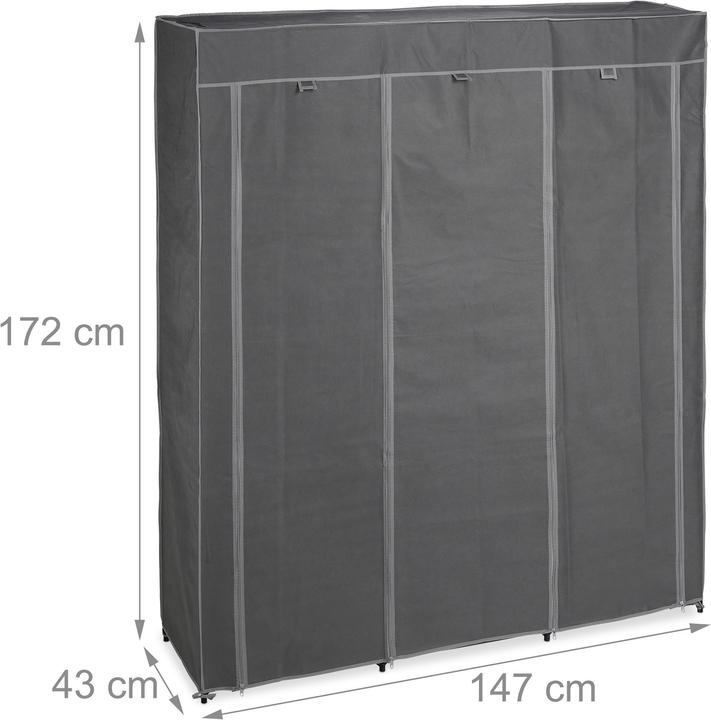 Immagine prodotto Relaxdays Armadio in tessuto (147 x 43 x 172 cm)