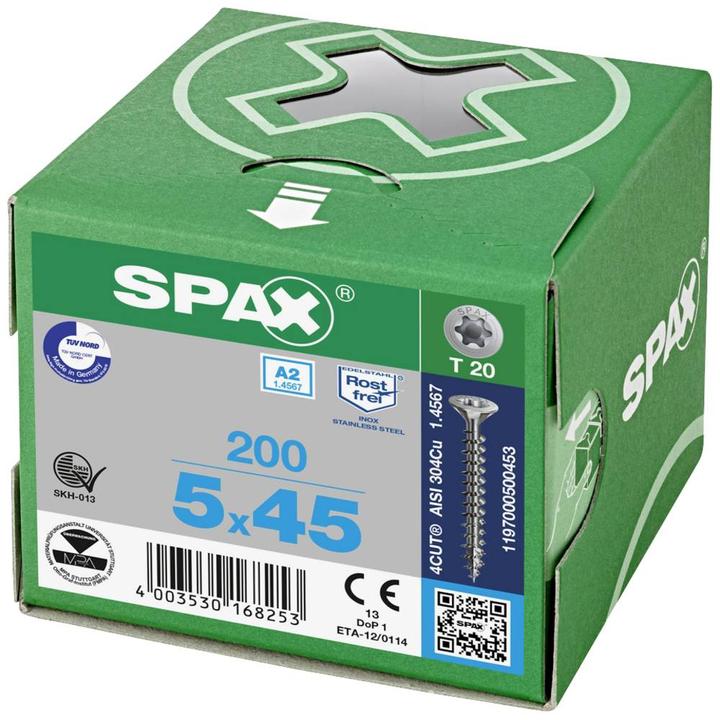 Actual product image Spax Chipboard screws A2 (200 Screws per piece)