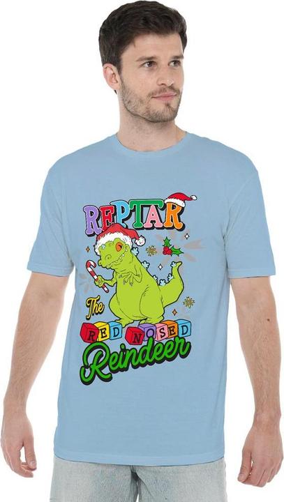 Immagine prodotto Rugrats Reptar The Red Nosed Reindeer Maglietta Natale Uomo (L)