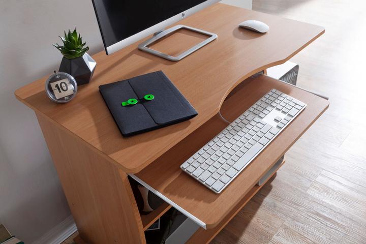Actual product image FineBuy Desk with Wheels Beech 90 x 71 x 50 cm with Keyboard Excerpt | Laptop Table on Lockable W...