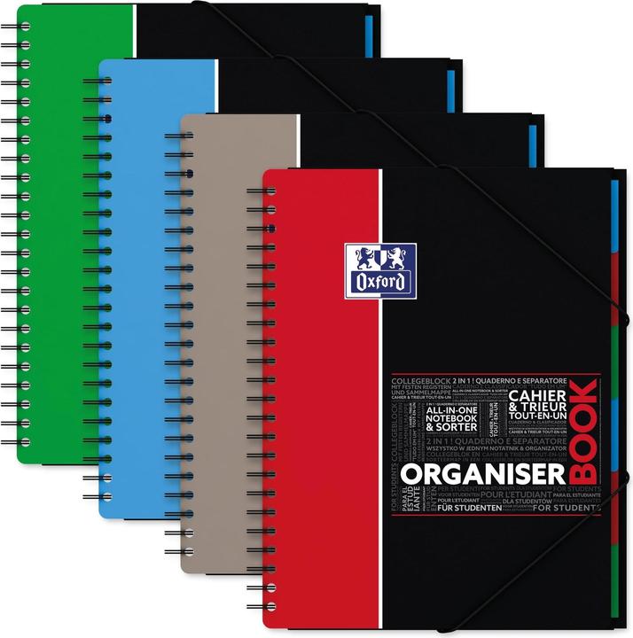 Image du produit Oxford Organiserbook (A4+, Quadrillé, Couverture rigide)