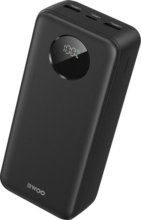 Actual product image Bwoo 22,5W 30000 mAh power bank with LCD screen, black (30000 mAh, 22.50 W, 22.50 Wh)