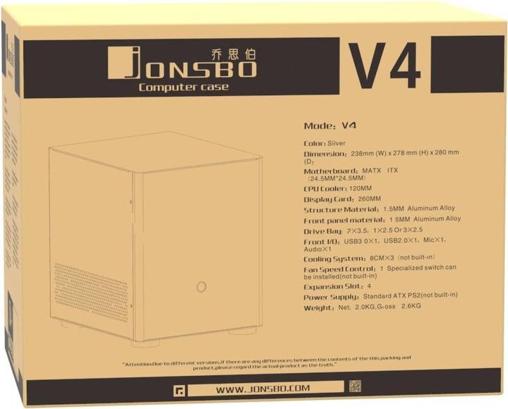Actual product image Jonsbo V4 (mATX, Mini-ITX)