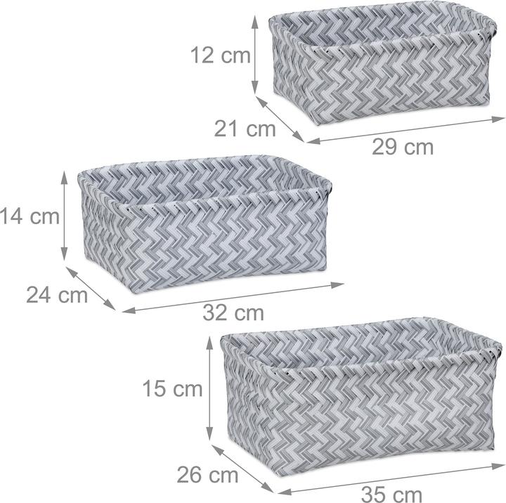 Actual product image Relaxdays Storage Basket (3 x, 35 x 26 x 15 cm)
