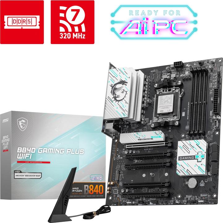 Image du produit MSI B840 GAMING PLUS WIFI (AM5, AMD B840, ATX)