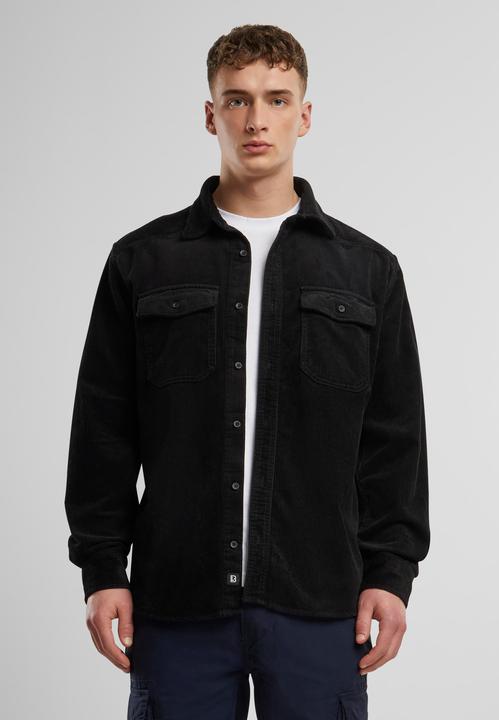 Actual product image Brandit Corduroy Classic long sleeve shirt size 7XL colour black (7XL)