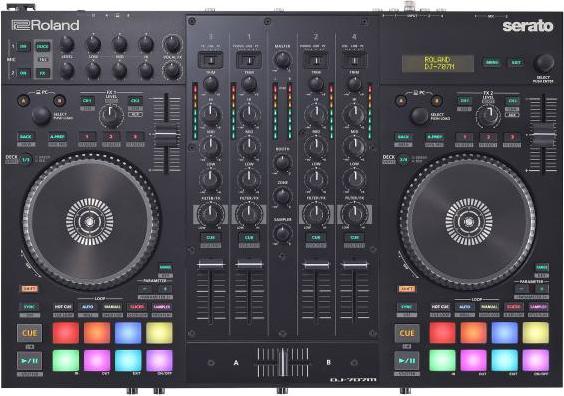 Actual product image Roland DJ-707M Mobile DJ controller with headphones