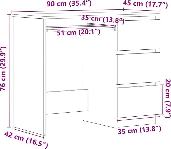 Actual product image VidaXL Ilke (90 x 45 x 76 cm)