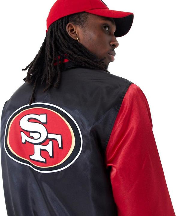 Produktbild New Era Varsity Satin Bomber Jacke San Francisco 49ers - L (L)