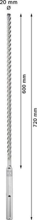 Produktbild Bosch Professional Zubehör EXPERT SDS max-8X Hammerbohrer, 20 x 600 x 720 mm (20,0 mm)