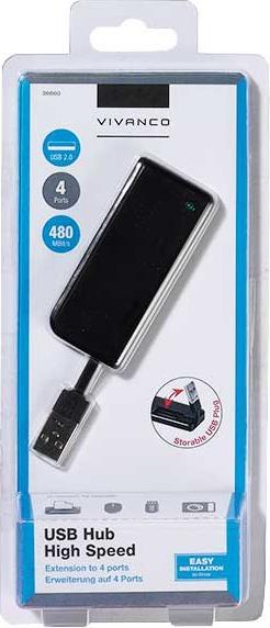 Produktbild Vivanco USB 2.0 Hub (USB-A, 4 Ports)