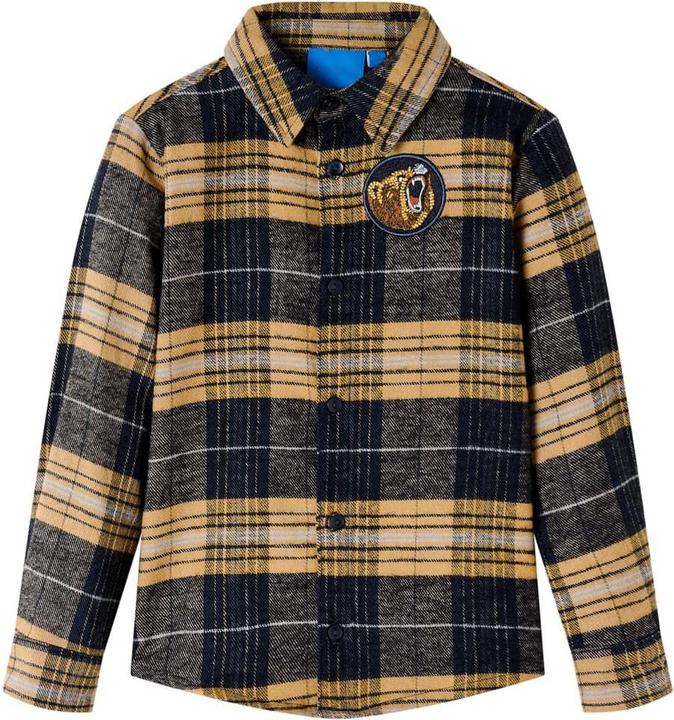Produktbild VidaXL Kinderhemd Kariert Gelb und Schwarz 92,Material: 100 (92)