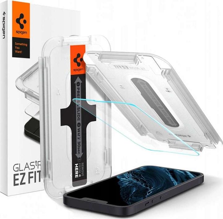 Produktbild Spigen Gehärtetes Glas GLAS.tR ez Passend für Apple iPhone 13 (1 Stück, Apple iPhone 13 Pro, Apple iPhone 13, Apple iPhone 14, Apple iPhone 16e)