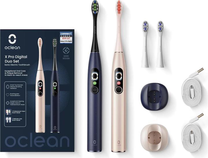 Produktbild Clean Oclean X Pro Digital Duo Set Dark Blue+Golden, C01000487 (Schallzahnbürste)