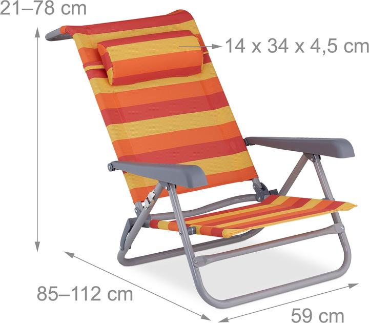 Actual product image Relaxdays Reclining beach-chair (85 cm)