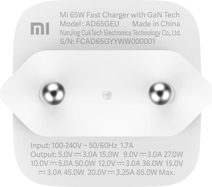 Actual product image Xiaomi Mi Fast Charger with GaN Tech (65 W)