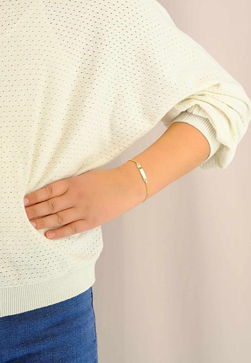 Produktbild Muau Plaketten-Armband (14 cm, 750/18K Gelbgold)