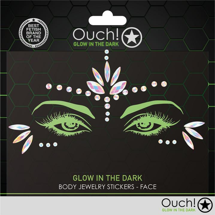 Actual product image Ouch! Body Jewelry Stickers - Face - Glow in the Dark