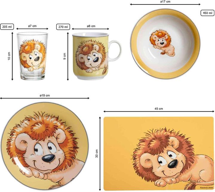 Immagine prodotto Ritzenhoff & Breker Geschirr-Set mit Kinderbecher Happy Zoo Löwe