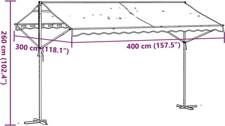 Produktbild VidaXL Freistehende Markise und 400 x 300 cm Stoff und (3 m)