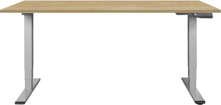 Actual product image Contini Height-adjustable office desk 1.6x0.8m oak / frame grey RAL 7045