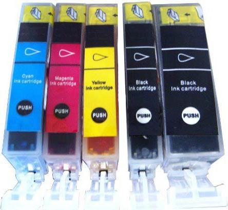Actual product image Hermex Compatible Ink Cartridge for Canon PIXMA iP4850 (M, PGBK, C, FC, Y)