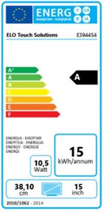 Label énergétique ēlo 1523L ÉCRAN TACTILE (1024 x 768 pixels, 15")