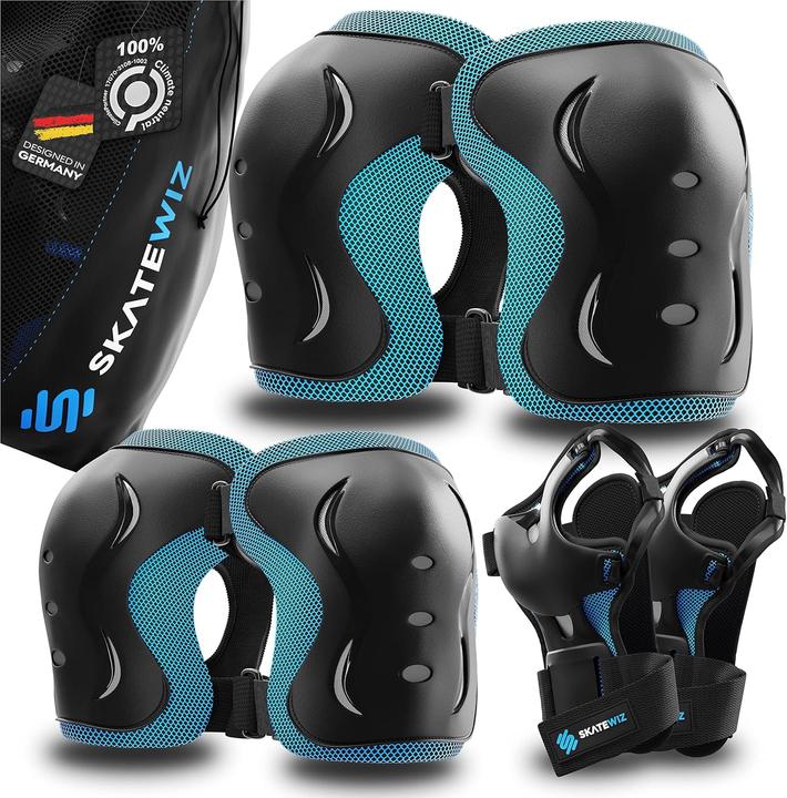 Actual product image Skatewiz Skate protector set (L, Wrist protectors, Elbow protectors, Knee pad, 6 pieces)