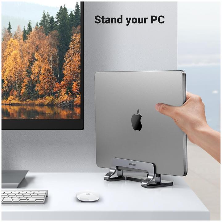 Actual product image Ugreen 45622 Stand Vertical Laptop Holder Gray