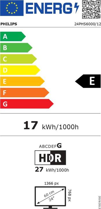 Energie-Label Philips 24PHS6000/12 (24", LED, WXGA)