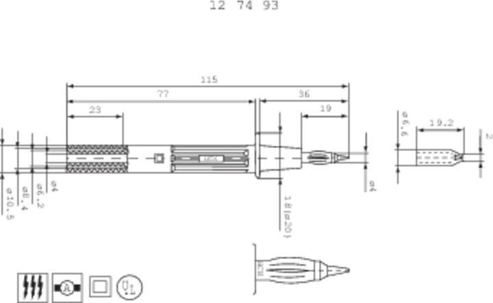 Produktbild Stäubli Sicherheits-Prüfspitze PP-115/4 (Prüfspitze)