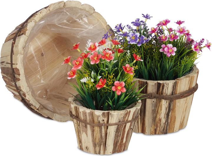 Actual product image Relaxdays Wooden flower pot (30 cm)