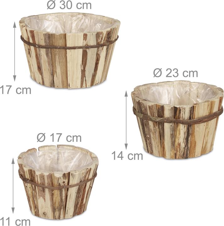 Actual product image Relaxdays Wooden flower pot (30 cm)