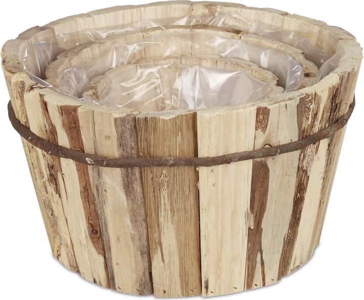 Actual product image Relaxdays Wooden flower pot (30 cm)