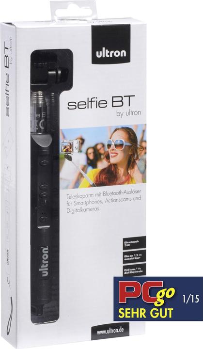 Image du produit Ultron Bras télescopique Selfie BT avec commande. BT 3.0 extensible sur 7 niveaux jusqu'à 1,1 m Support