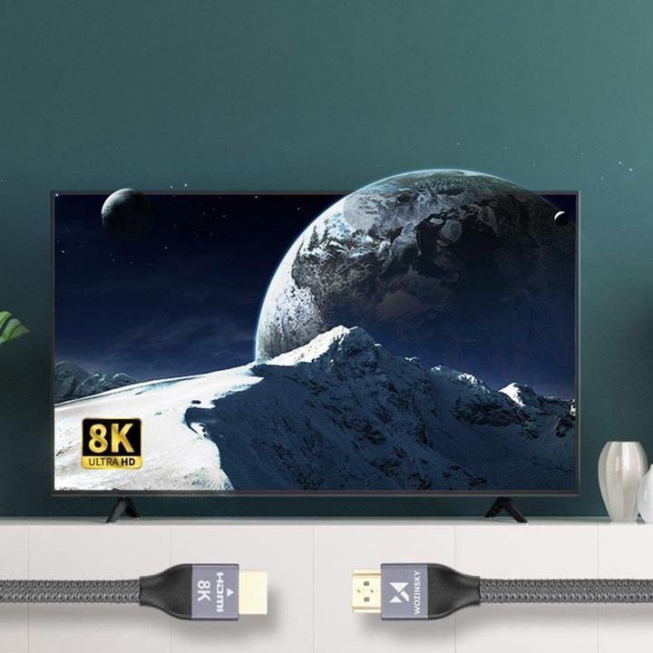 Actual product image Wozinsky cable HDMI 2.1 8K 60 Hz 48 Gbps / 4K 120 Hz / 2K 144 Hz 1 m Silver (WHDMI-10) (1 m, HDMI)