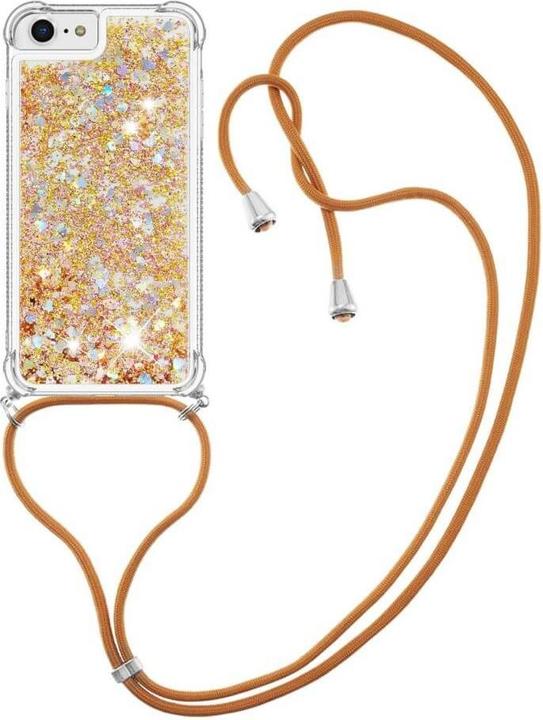 Actual product image Cover-Discount iPhone SE / 8 / 7 - glitter case with lanyard gold (Apple iPhone 8, Apple iPhone 7)