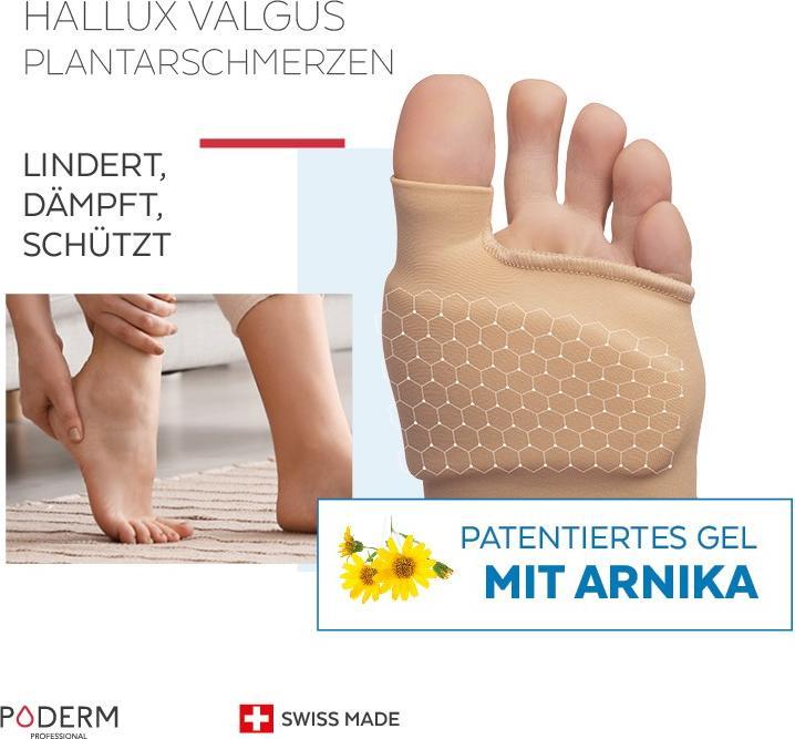 Produktbild Poderm Doppelschutz für Hallux Valgus Ballenzeh & Fusssohlenschmerzen (Fussdeodorant & -puder, 202.50 ml)