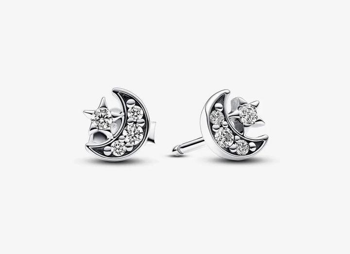 Image du produit Pandora Boucles d'oreilles Lune & Étoile étincelantes (Argent massif)