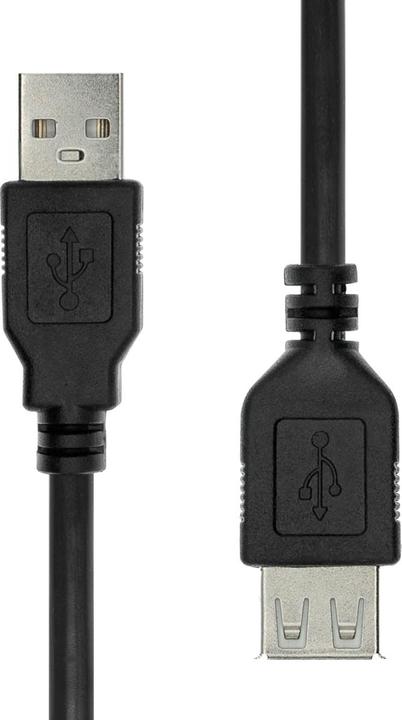 Actual product image ProXtend USB 2.0 Extension Cable Black 30CM (0.30 m, USB 2.0)