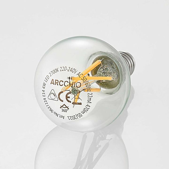 Immagine prodotto Arcchio Lampada LED E14 4W 2.700K goccia di filamento dimmerabile (E14, 4 W, 470 lm, 1 x, E)