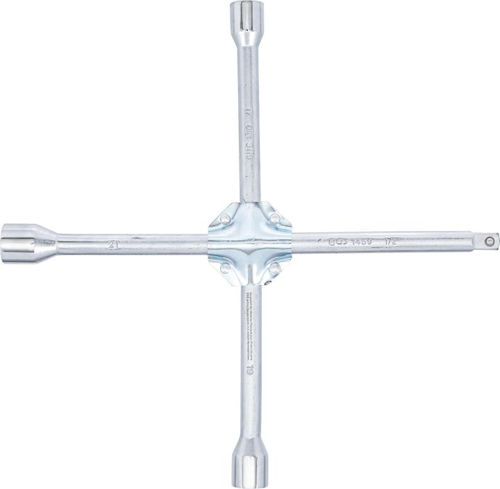Immagine prodotto BGS Chiave a croce per dadi ruote per autovetture quadrato 17 x 19 x 21 x 12,5 mm (1/2")