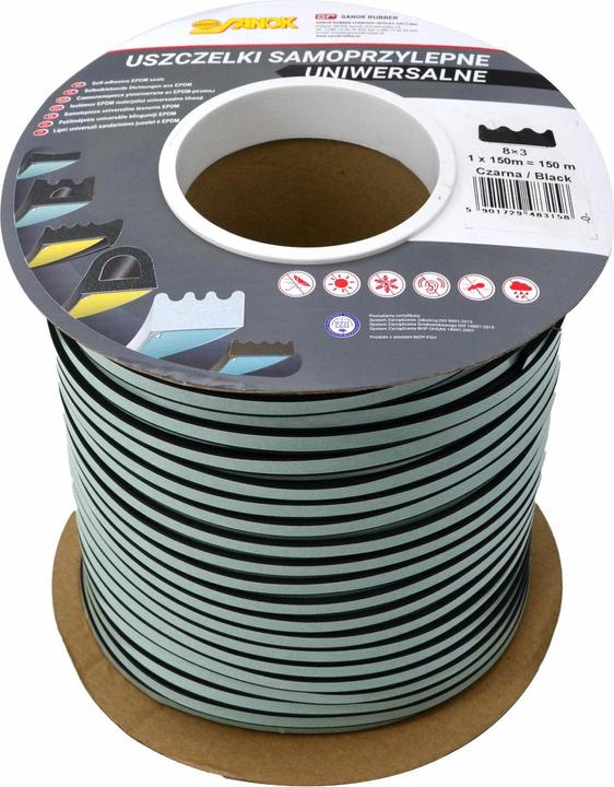 Stomil Sanok USZCZELKA DGP 8x3 CZARNA E 150mb (23 mm)