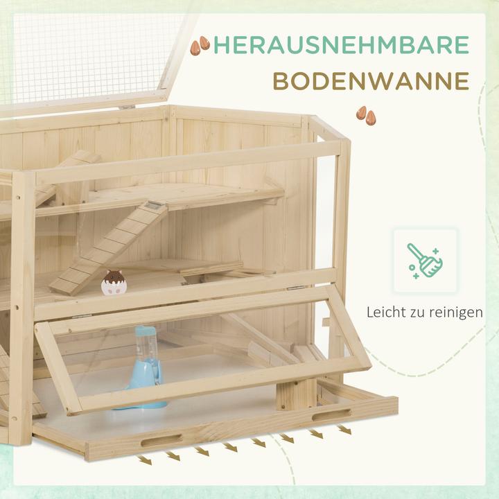 Image du produit PawHut Cage pour petits animaux avec plexiglas PS