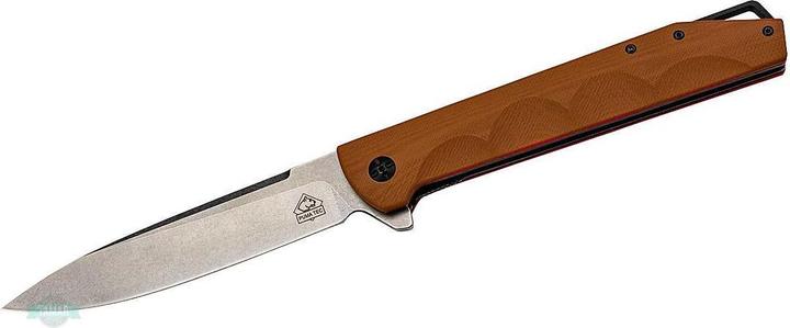 PumaTec PUMA TEC Big Size Einhandmesser, Stahl 3CR13, Flipper, kugelgelagerte Klinge, braun-rote G10 Schale (13.50 cm)