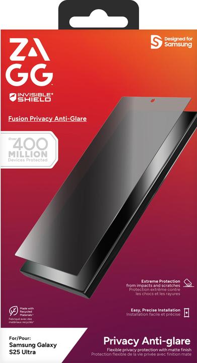 Image du produit Zagg Fusion Privacy Anti-Glare (1 pièce(s), Samsung Galaxy S25 Ultra)